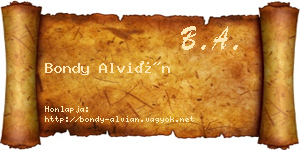 Bondy Alvián névjegykártya